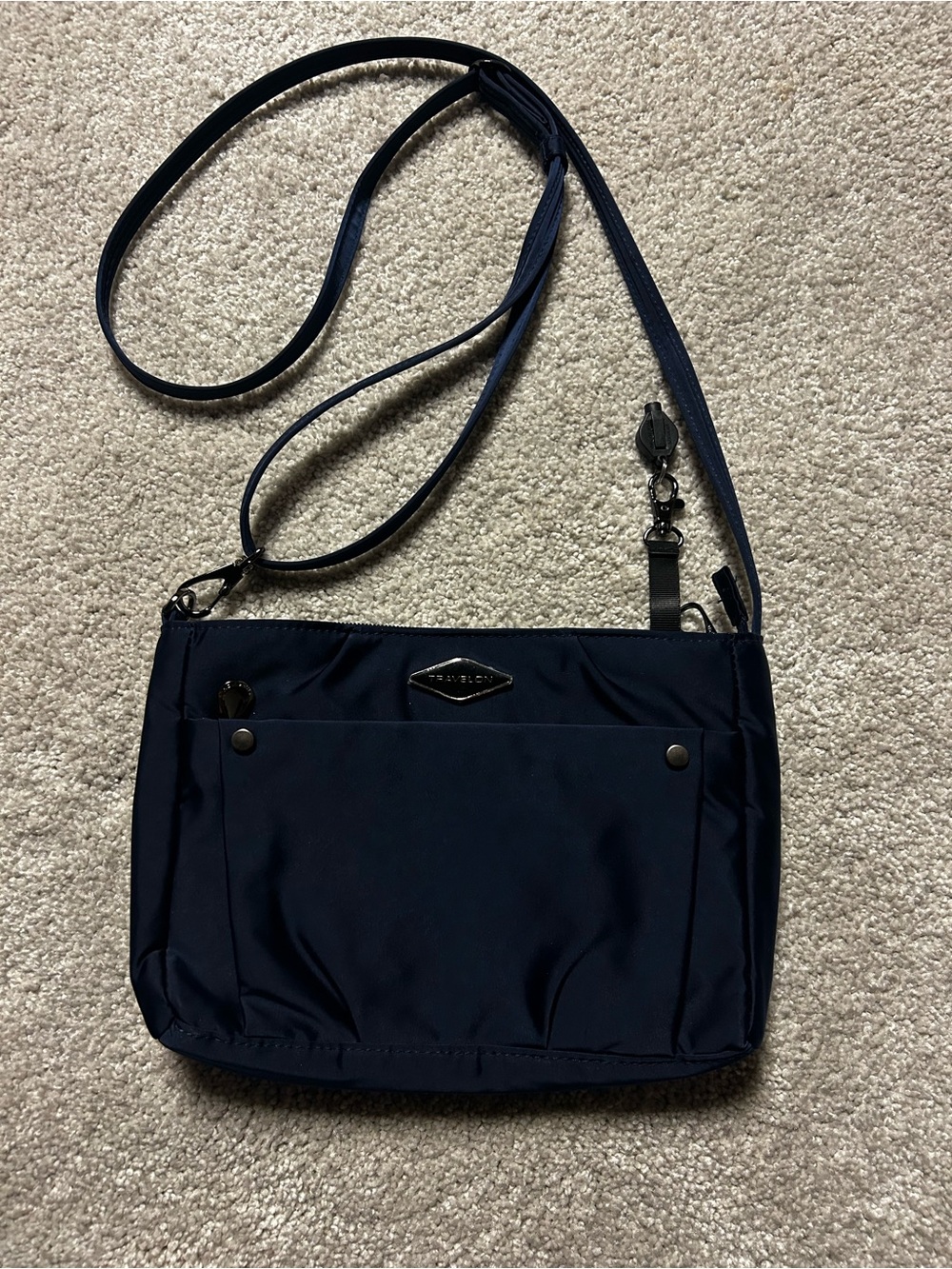 Travelon Antitheft Navy Crossbody Bag with Front Slip Pocket